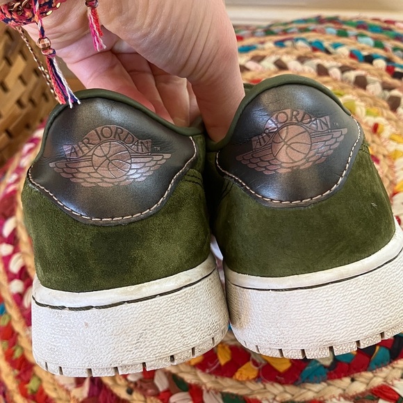 Air Jordan Nike Green Suede Sneakers - Picture 3 of 6